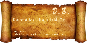 Derecskei Bozsidár névjegykártya